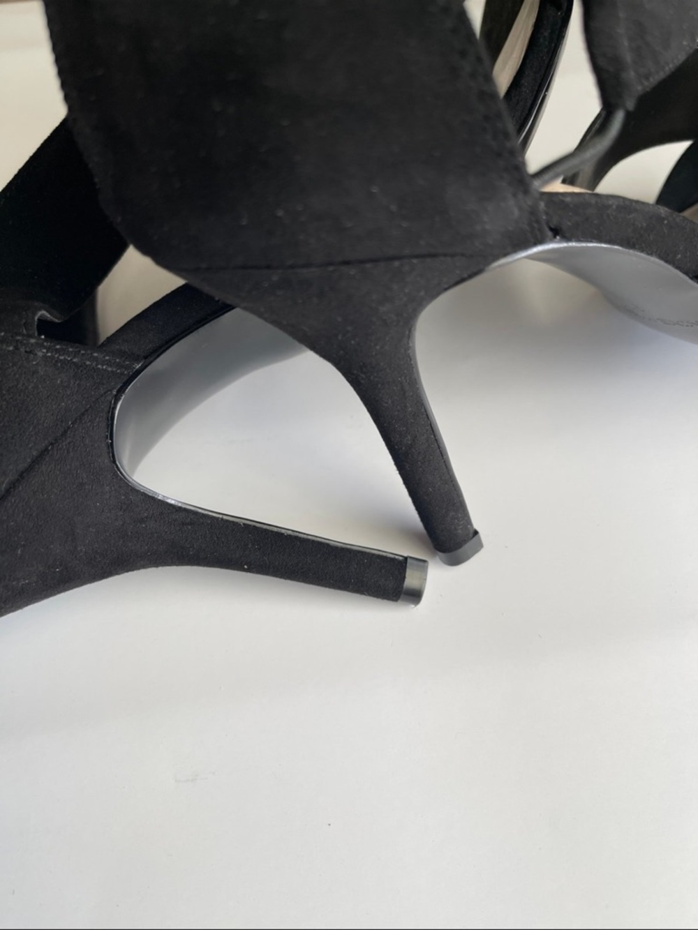 Nine West Black Strappy Suede High Heel Sandals - Picture 7 of 8